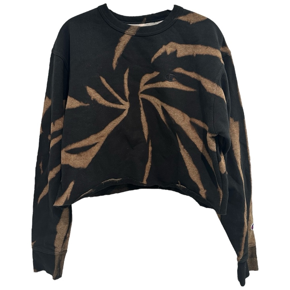 Champion bleach dyed cropped sweatshirt
